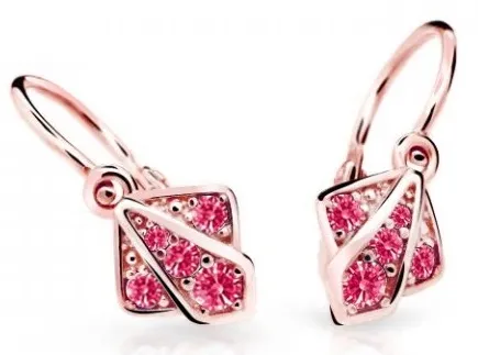 Cutie Jewellery Dětské náušnice z růžového zlata C2241-10-X-4 fuchsiová