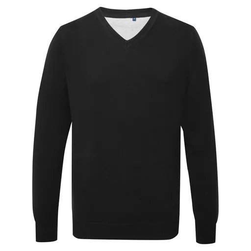 Asquith & Fox Pánský svetr s výstřihem do V - Černá | L
