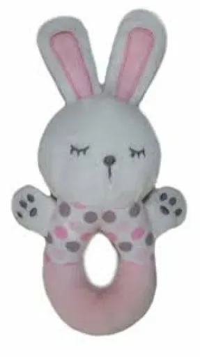 Chrastítko zvířátko růžové – 14 cm