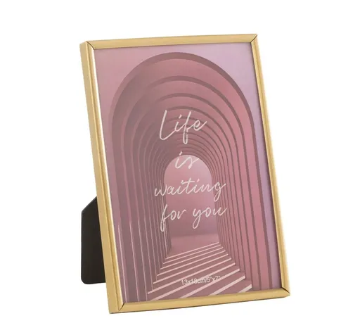 Zlatý kovový fotorámeček Tracy Matt - 13,5*1*18,5 / 13*18 cm J-Line by Jolipa