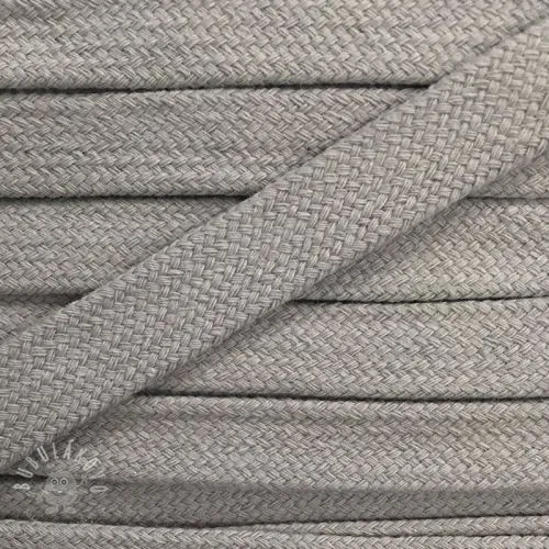 Bavlnená šnůra plochá 13 mm šedá bledá