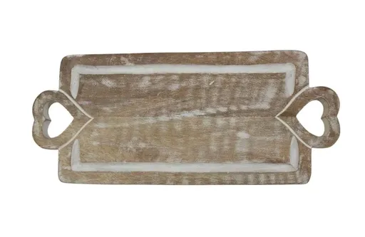 Servírovací prkénko z mangového dřeva se srdíčky Jacques - 40*17 cm Mars & More