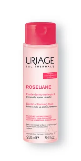 Uriage Dermo-čisticí fluid pro citlivou pleť se sklonem k začervenání Roséliane (Dermo-Cleasing Fluid) 250 ml