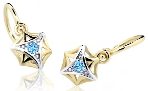 Cutie Jewellery Zlaté dětské náušnice C2209-10-X-1 světle modrá