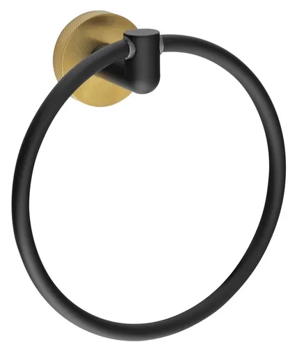 SAPHO LARISSA držák ručníků kruh, černá/zlato mat WS006BG