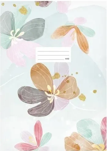 Školní sešit A4 440, nelinkovaný, květiny