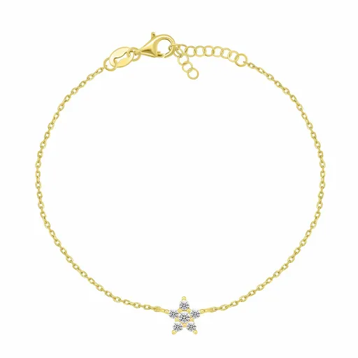 Brilio Silver Pozlacený náramek pro ženy Třpytivá hvězda BRC185Y