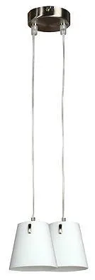 Závěsná lampa matný nikl skleněné stínidlo 2xE14 Muscat