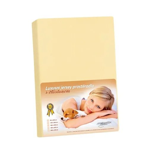 Bellatex Jersey prostěradlo s elastanem vanilková, 180 x 200 cm