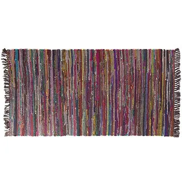 Krátkovlasý tmavý barevný bavlněný koberec 80x150 cm DANCA, 55211 (beliani_55211)