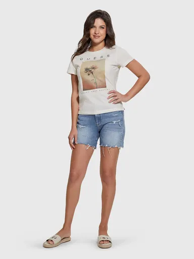 Guess dámské bílé tričko W4BI13KCJI0 XS