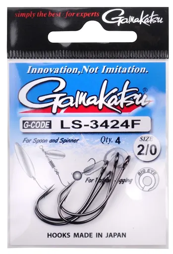 Gamakatsu háčky ls-3424f new label hooks black - velikost 1 počet 5 ks
