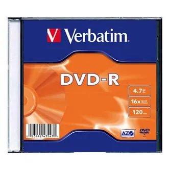 Verbatim DVD-R, Matt Silver, 43547, 4.7GB, 16x, slim box, bez možnosti potisku, 12cm, pro archivaci dat