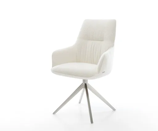 Jídelní židle Zelia-Flex s područkami bouclé měkký béžová