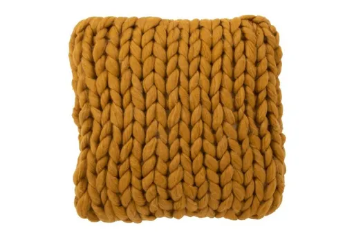 Pletený okrový polštář Tricot ochre - 40*40 cm J-Line by Jolipa