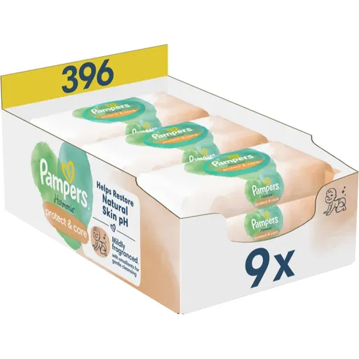 Pampers Harmonie Protect&Care vlhčené čisticí ubrousky pro děti s měsíčkem lékařským 396 ks