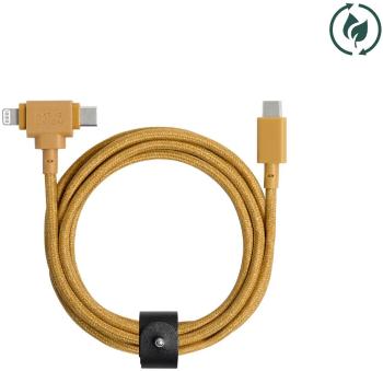Adatkábel Native Union Belt Universal Cable USB-C to Lightning + USB-C - 1.5m, Kraft