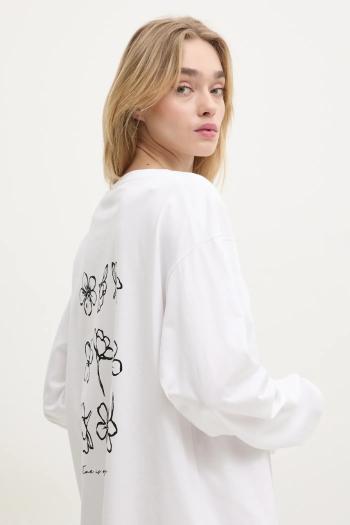 Bavlnené tričko s dlhým rukávom Moschino Jeans biela farba, 1208 3229