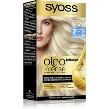 Syoss Oleo Intense permanentní barva na vlasy s olejem odstín 12-01 Ultra platinový 2x50 ml