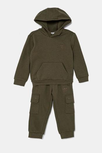 Dětská tepláková souprava adidas Originals HOODIE FZ CARGO zelená barva, IX9822