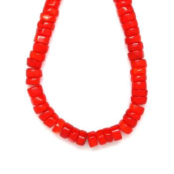 Korall szinezett korong piros 8-10x4-6mm