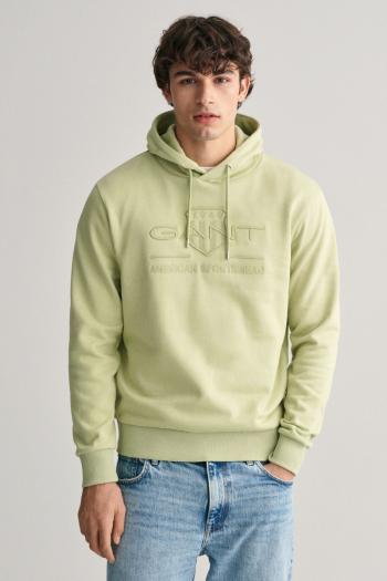 MIKINA GANT REG TONAL SHIELD HOODIE MILKY MATCHA