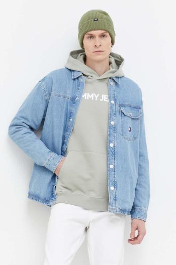 Džínová košile Tommy Jeans pánská, relaxed, s klasickým límcem, DM0DM18328