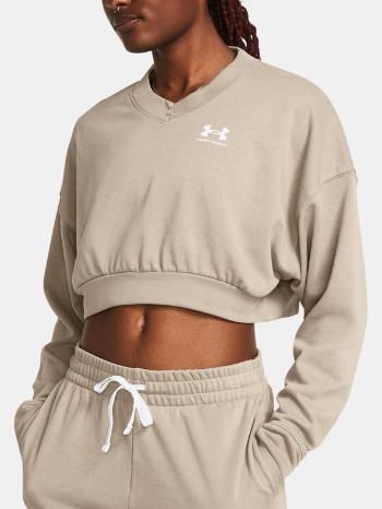 Under Armour UA Rival Terry OS Crop Crw Mikina Hnědá