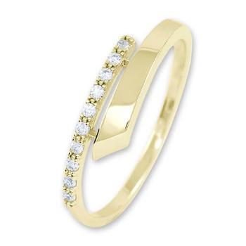 Soliter Něžný dámský prsten ze žlutého zlata s krystaly 229 001 00857 61 mm