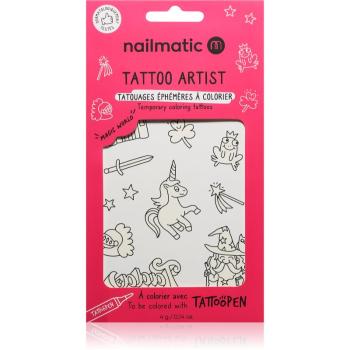 Nailmatic Tattoo Artist Temporary Coloring Tattoos tetování pro děti 3 y+ Magic World 9x16,3 cm