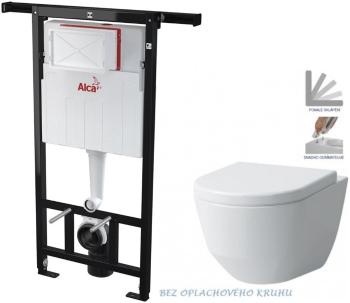 ALCADRAIN Jádromodul předstěnový instalační systém bez tlačítka + WC LAUFEN PRO RIMLESS + SEDÁTKO AM102/1120 X LP1