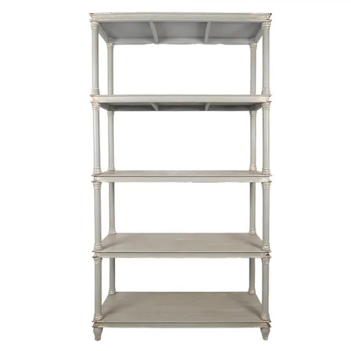 Šedý antik dřevěný regál Milburne - 110*40*210 cm Clayre & Eef