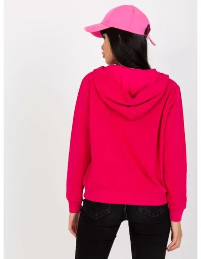 Fuchsiová basic mikina s kapsami