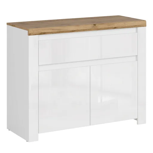 Skříňka VILGO 2D1S, lesklá bílá