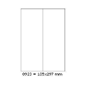 Samolepicí etikety 105 x 297 mm, 2 etikety, A4, 100 listů