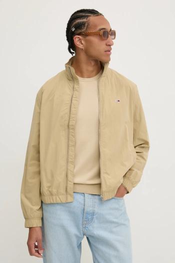 Bunda Tommy Jeans pánska, béžová farba, prechodná, oversize, DM0DM20655
