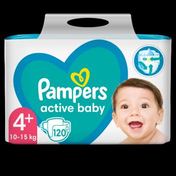 Pampers Active Baby vel. 4+ 10–15 ks dětské pleny 120 ks