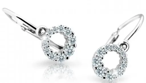 Cutie Diamonds Třpytivé dětské náušnice z bílého zlata s brilianty DC2154-10-00-X-2