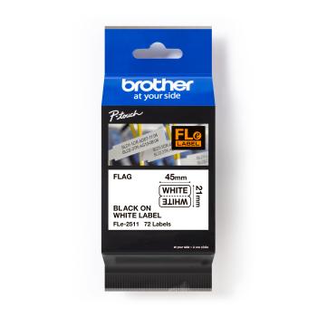 Brother FLE-2511 Pro Tape, 45mm x 10.5mm, černý tisk/bílý podklad, 72ks, originální páska