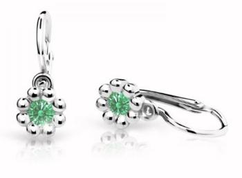 Cutie Jewellery Dětské náušnice z bílého zlata C2030-10-X-2 zelená