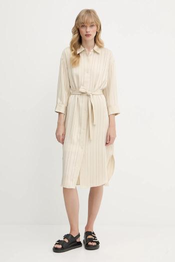 Šaty Armani Exchange béžová farba, mini, rovný strih, XW000484 AF12744