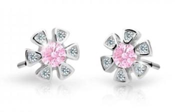 Cutie Jewellery Dětské náušnice z bílého zlata C2156-30-X-2 růžová