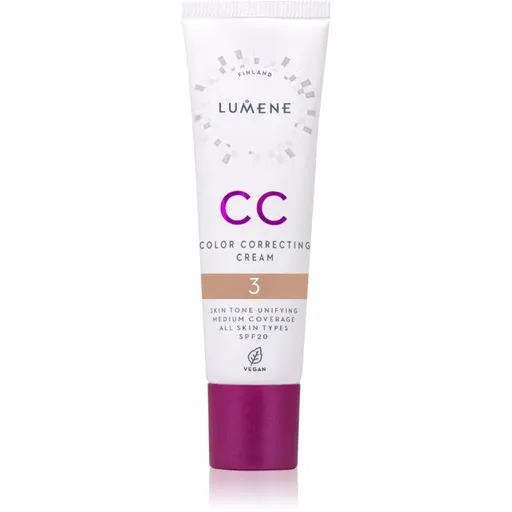 Lumene CC Color Correcting Cream CC krém pro jednotný tón pleti SPF 20 odstín 3 (Warm) 30 ml