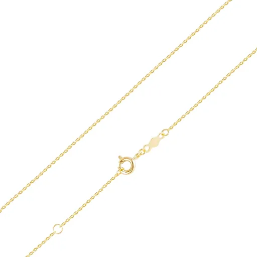 Řetízek ze žlutého zlata 585 - kolmo spojená oválná očka, 420 mm