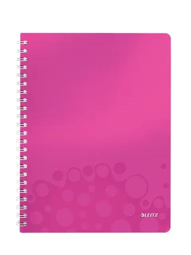 LEITZ Blok WOW A4, PP, linka, růžová