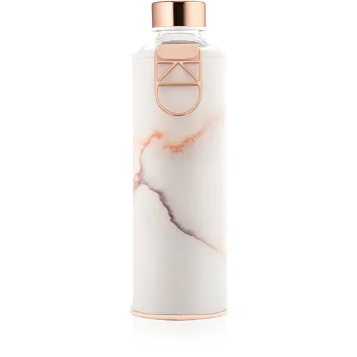Equa Mismatch skleněná láhev na vodu + obal z umělé kůže barva Lava 750 ml