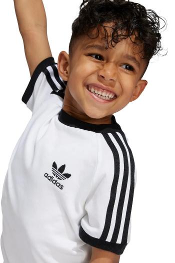 Detské bavlnené tričko adidas Originals biela farba, vzorované, JE0517
