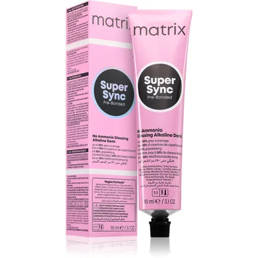 Matrix Super Sync Pre-Bonded demipermanentní barva na vlasy odstín 1A Ash Black 90 ml