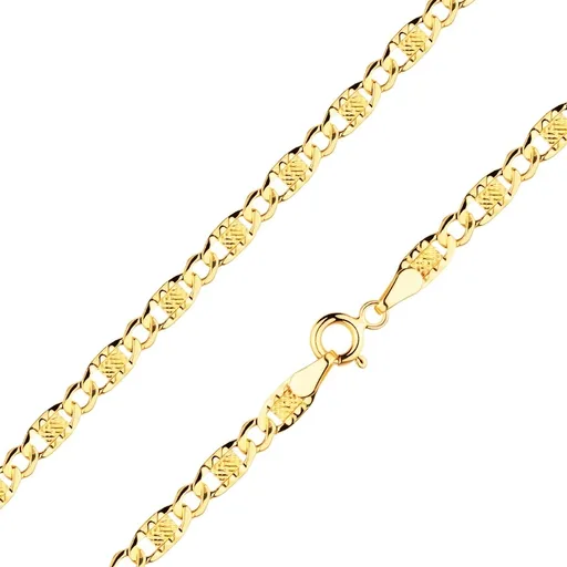 Zlatý řetízek 14K s mřížkovým vzorem, 500 mm