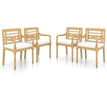 SHUMEE Židle zahradní BATAVIA s poduškami, teak 3087054 - 4ks v balení (3087054)